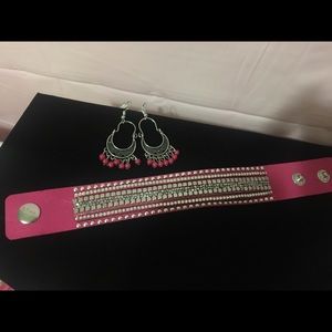 Brand new never used matching earrings & bracelet